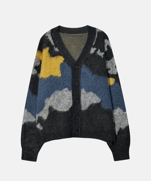VIBGYOR(ヴィブジョー)の「【Korea Select】 カモフラ モヘアカーディガン(CN)(カーディガン/ボレロ・メンズ・ブラウン/チャコールグレー/ベージュ・FREE)」の10枚目の写真