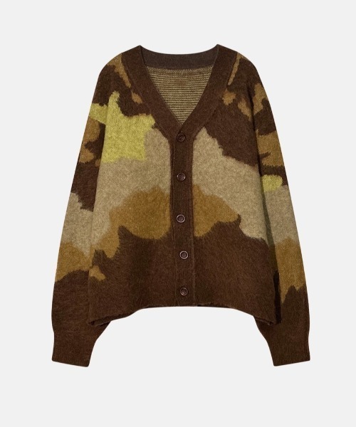 VIBGYOR(ヴィブジョー)の「【Korea Select】 カモフラ モヘアカーディガン(CN)(カーディガン/ボレロ・メンズ・ブラウン/チャコールグレー/ベージュ・FREE)」の17枚目の写真
