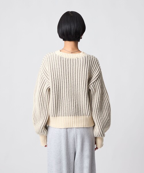 CITEN（シテン）の「＜CITEN＞ボリュームスリーブカラフルアゼニット（ニット/セーター・レディース・ブラック/オフホワイト/ダークブラウン・FREE）」の18枚目の写真