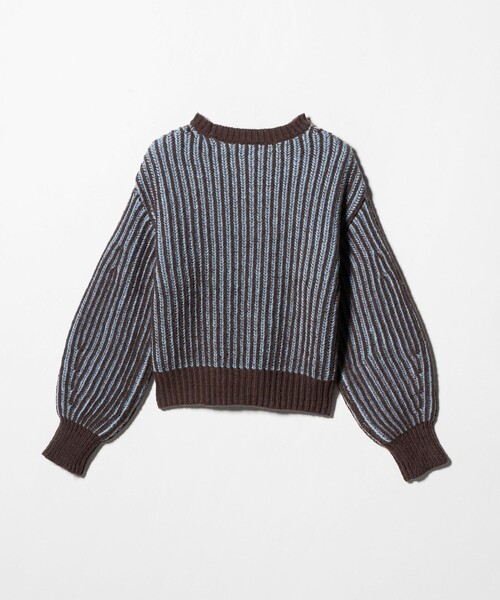 CITEN（シテン）の「＜CITEN＞ボリュームスリーブカラフルアゼニット（ニット/セーター・レディース・ブラック/オフホワイト/ダークブラウン・FREE）」の20枚目の写真