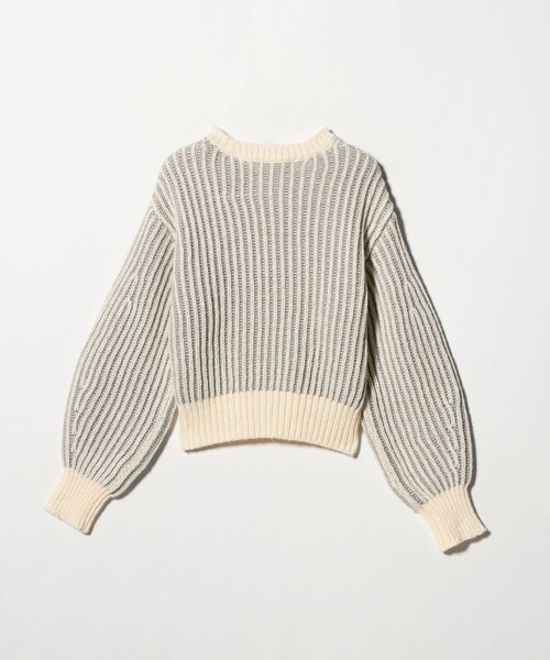 CITEN（シテン）の「＜CITEN＞ボリュームスリーブカラフルアゼニット（ニット/セーター・レディース・ブラック/オフホワイト/ダークブラウン・FREE）」の5枚目の写真