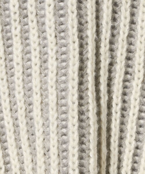 CITEN（シテン）の「＜CITEN＞ボリュームスリーブカラフルアゼニット（ニット/セーター・レディース・ブラック/オフホワイト/ダークブラウン・FREE）」の7枚目の写真