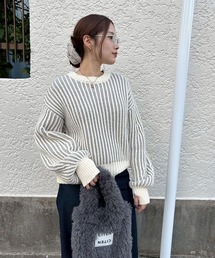 CITEN | ＜CITEN＞ボリュームスリーブカラフルアゼニット(ニット/セーター)