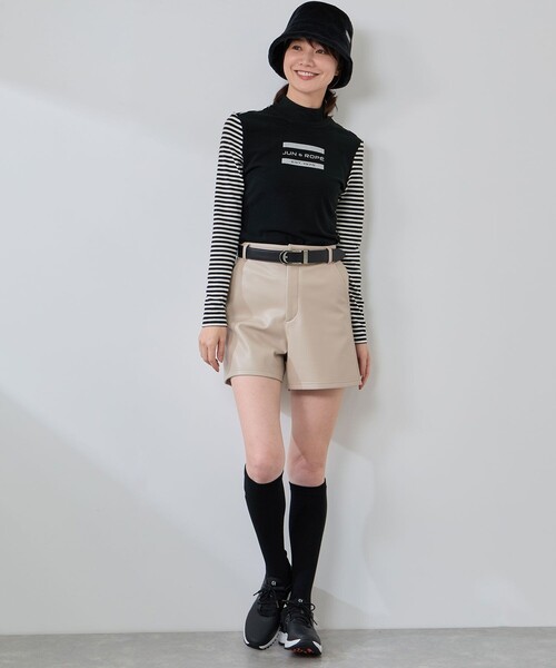 JUN&ROPE'（ジュンアンドロペ）の「ボーダーミックス長袖モックプルオーバー/吸湿発熱・保温（Tシャツ/カットソー・レディース・ブラック/ホワイト・M/L/S）」の17枚目の写真