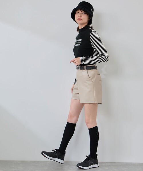 JUN&ROPE'（ジュンアンドロペ）の「ボーダーミックス長袖モックプルオーバー/吸湿発熱・保温（Tシャツ/カットソー・レディース・ブラック/ホワイト・M/L/S）」の11枚目の写真