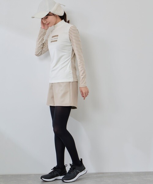 JUN&ROPE'（ジュンアンドロペ）の「ボーダーミックス長袖モックプルオーバー/吸湿発熱・保温（Tシャツ/カットソー・レディース・ブラック/ホワイト・M/L/S）」の14枚目の写真