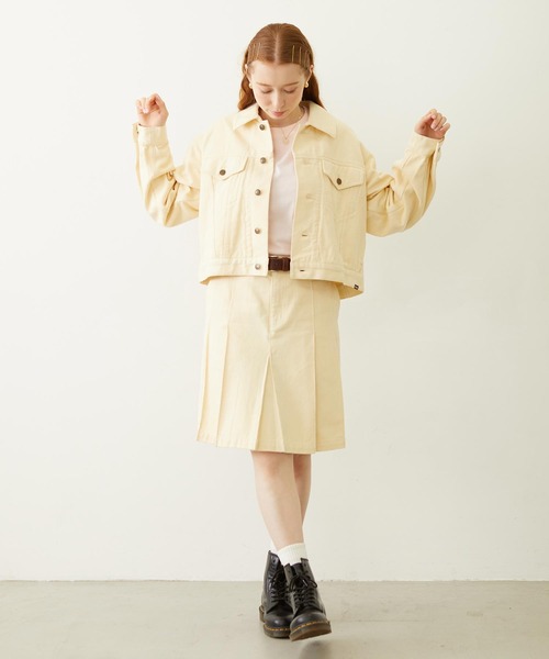 MILKFED.（ミルクフェド）の「DENIM JACKET（デニムジャケット・レディース・オフホワイト/ライトブルー/ブラック・ONE SIZE）」の8枚目の写真