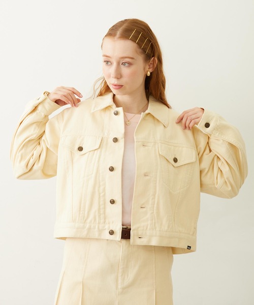 MILKFED.（ミルクフェド）の「DENIM JACKET（デニムジャケット・レディース・オフホワイト/ライトブルー/ブラック・ONE SIZE）」の5枚目の写真
