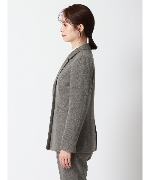 SUIT SQUARE（スーツスクエア）の「CHANTOWA ジャケット ウォッシャブル ツイードライクシャンブレー 織柄（テーラードジャケット・レディース・ベージュ/グレー・36(7号)/38(9号)/40(11号)）」の14枚目の写真