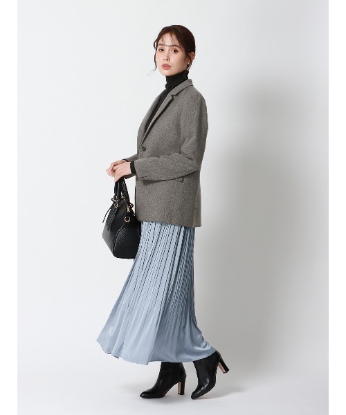 SUIT SQUARE（スーツスクエア）の「CHANTOWA ジャケット ウォッシャブル ツイードライクシャンブレー 織柄（テーラードジャケット・レディース・ベージュ/グレー・36(7号)/38(9号)/40(11号)）」の12枚目の写真