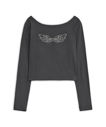 HUG YOUR SKIN（ハグユアスキン）の「Angel Wing Top (Charcoal)（Tシャツ/カットソー）」