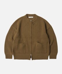 WOOL DECK ZIP UP CARDIGAN _ CINNAMON