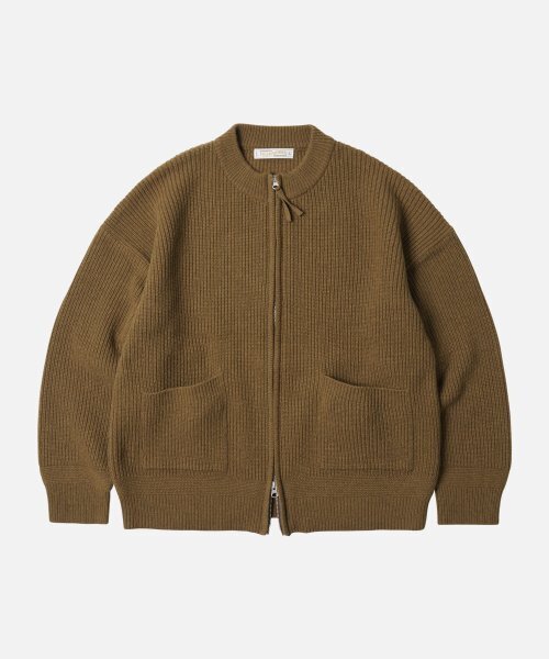WOOL DECK ZIP UP CARDIGAN — кардиган на молнии, цвет: корица (Cinnamon)