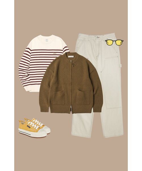 FRIZMWORKS（フリズムワークス）の「WOOL DECK ZIP UP CARDIGAN _ CINNAMON（カーディガン/ボレロ・レディース・その他・SMALL/MEDIUM/LARGE/X-LARGE）」の7枚目の写真