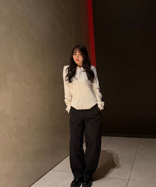 MUSINSA STANDARD WOMAN（ムシンサスタンダードウーマン）の「ウィメンズカーブドチノパンツ[ブラック]（その他パンツ・レディース・その他・30/24/25/26/27/28/29）」の21枚目の写真
