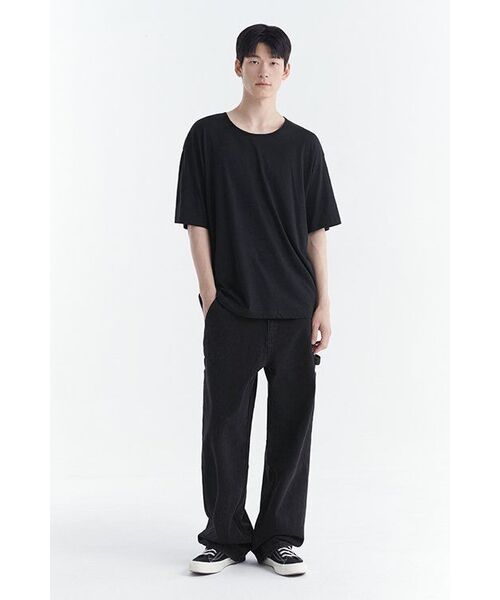 MUSINSA STANDARD（ムシンサスタンダード）の「リラックスドCRスcoopネックTシャツ[ブラック]（Tシャツ/カットソー・メンズ・その他・XX-LARGE/LARGE/MEDIUM/SMALL/X-LARGE）」の12枚目の写真