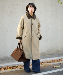 LAULÉN ベージュ ファーコート LAULÉN ベージュ ファーコート stand collar fur coat /スタンドカラー