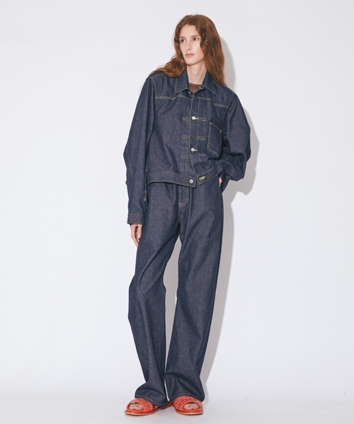 beautiful people(ビューティフルピープル)の「left hand twilldenim easy pants classic(デニムパンツ・レディース・インディゴブルー/ブラック・38)」の5枚目の写真