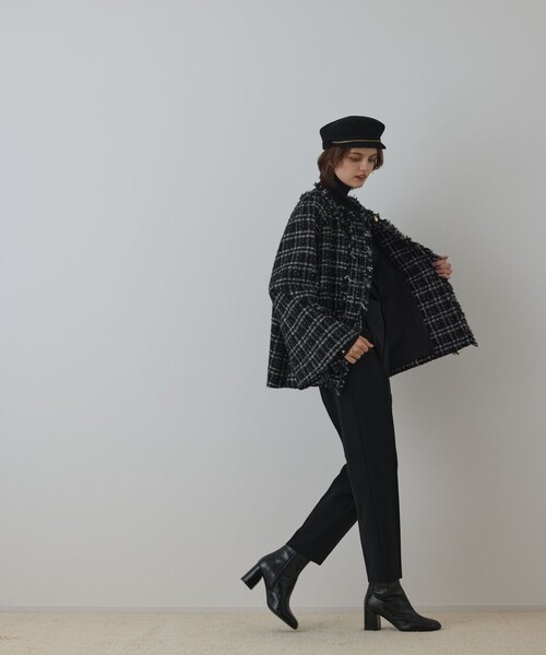 フレアスリーブツイードジャケット（ノーカラージャケット）｜GRACE