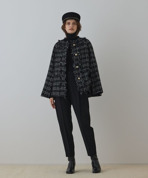 フレアスリーブツイードジャケット（ノーカラージャケット）｜GRACE