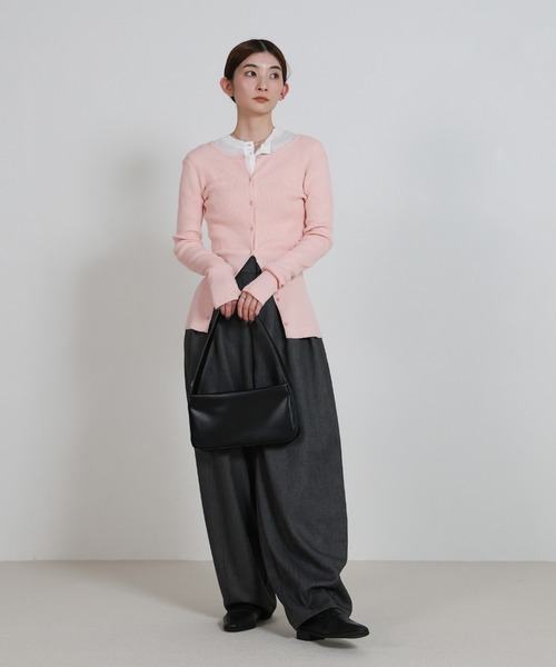 select MOCA（セレクトモカ）の「2WAYクルーネックリブシンプルカーディガン（カーディガン/ボレロ・レディース・チャコールグレー/アイボリー/ピンク・FREE）」の14枚目の写真