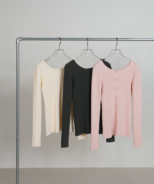 select MOCA（セレクトモカ）の「2WAYクルーネックリブシンプルカーディガン（カーディガン/ボレロ・レディース・チャコールグレー/アイボリー/ピンク・FREE）」の17枚目の写真