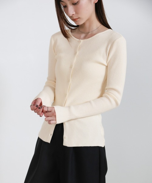 select MOCA（セレクトモカ）の「2WAYクルーネックリブシンプルカーディガン（カーディガン/ボレロ・レディース・チャコールグレー/アイボリー/ピンク・FREE）」の19枚目の写真