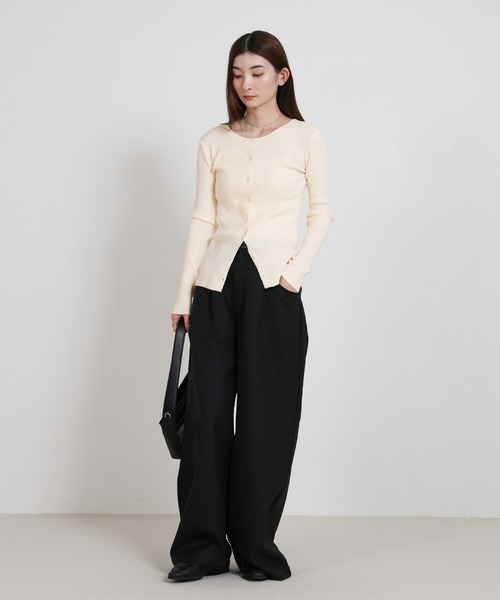 select MOCA（セレクトモカ）の「2WAYクルーネックリブシンプルカーディガン（カーディガン/ボレロ・レディース・チャコールグレー/アイボリー/ピンク・FREE）」の15枚目の写真