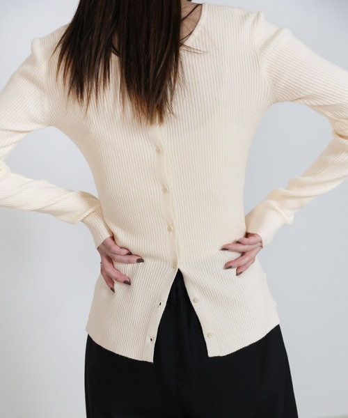 select MOCA（セレクトモカ）の「2WAYクルーネックリブシンプルカーディガン（カーディガン/ボレロ・レディース・チャコールグレー/アイボリー/ピンク・FREE）」の22枚目の写真