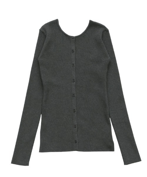 select MOCA（セレクトモカ）の「2WAYクルーネックリブシンプルカーディガン（カーディガン/ボレロ・レディース・チャコールグレー/アイボリー/ピンク・FREE）」の8枚目の写真