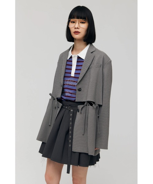 FELICITY(フェリシティ)の「Ribbon Single Jacket(その他アウター・レディース・グレー/ブラウン・2)」の1枚目の写真