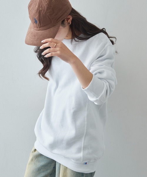 Russell Athletic(ラッセルアスレティック)の「【Russell Athletic】Dri-Power Fleece Crew フリース プルオーバースウェット トレーナー 裏起毛 698HBM1 UNTR(スウェット・メンズ・ブラック/アッシュ/ダークグリーン/グレー/ダークグレー/ネイビー/ホワイト・S/M/L/XL)」の2枚目の写真
