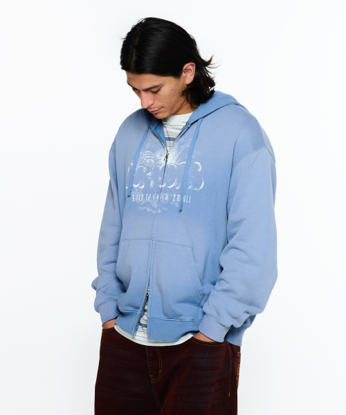 セール】ANGEL ZIPUP HOODIE (BLUE)（パーカー）｜WKNDRS（ウィー