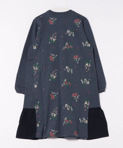 セール】裏毛裏起毛ドット＆フラワー刺繍ワンピース（ワンピース