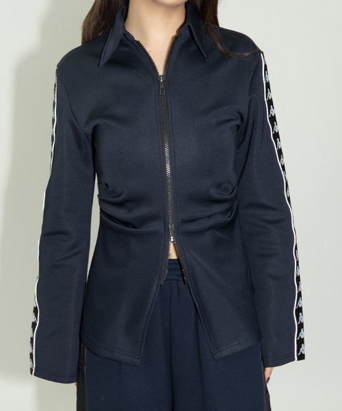 Kappa(カッパ)の「× Kappa TRACK JACKET / カッパ トラックジャケット(ジャージ・レディース・ネイビー/ボルドー・FREE)」の2枚目の写真