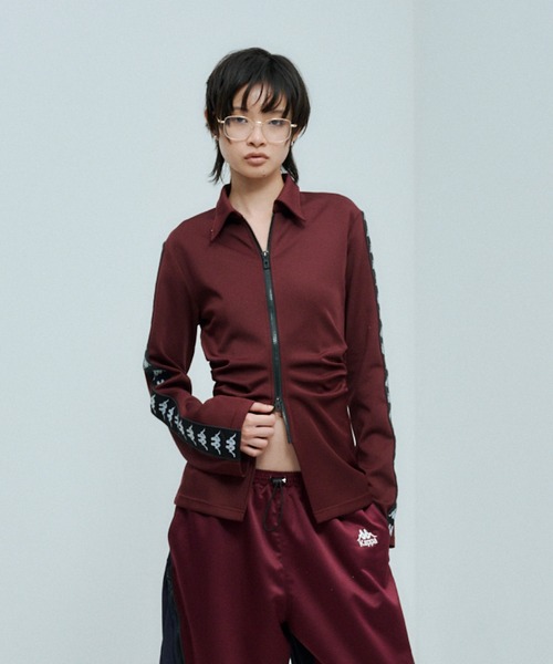 Kappa(カッパ)の「× Kappa TRACK JACKET / カッパ トラックジャケット(ジャージ・レディース・ネイビー/ボルドー・FREE)」の8枚目の写真