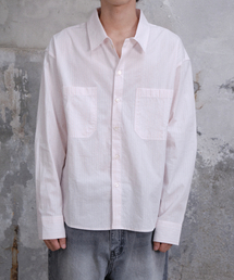 DIVEIN（ダイブイン）の「GRANDPA STRIPE TWO POCKET SHIRTS (PINK)（シャツ/ブラウス）」