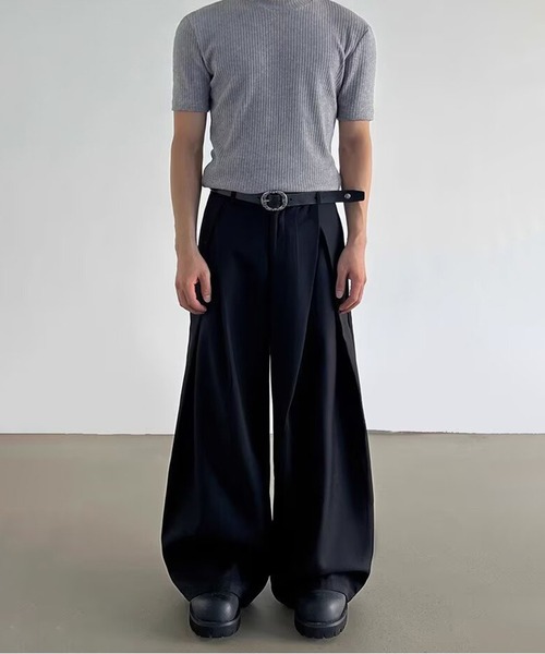 SBG（エスビー）の「SBG 2タックワイドスラックス（スラックス・メンズ・グレー/ブラック・LARGE/MEDIUM/SMALL）」の3枚目の写真