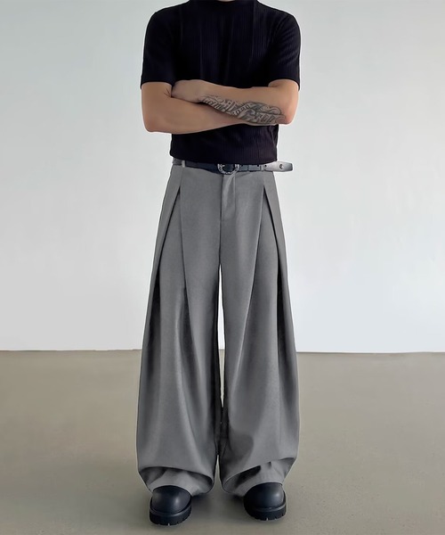 SBG（エスビー）の「SBG 2タックワイドスラックス（スラックス・メンズ・グレー/ブラック・LARGE/MEDIUM/SMALL）」の6枚目の写真