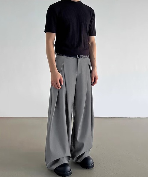 SBG（エスビー）の「SBG 2タックワイドスラックス（スラックス・メンズ・グレー/ブラック・LARGE/MEDIUM/SMALL）」の7枚目の写真