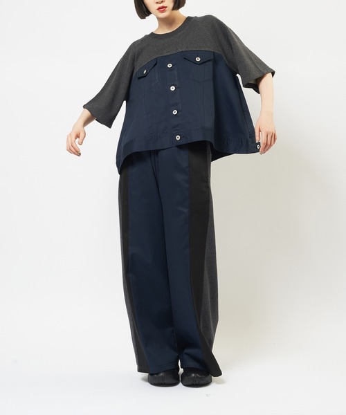 gomme（ゴム）の「ドッキングＴ（Tシャツ/カットソー・レディース・ブラック/チャコールグレー・MEDIUM）」の3枚目の写真