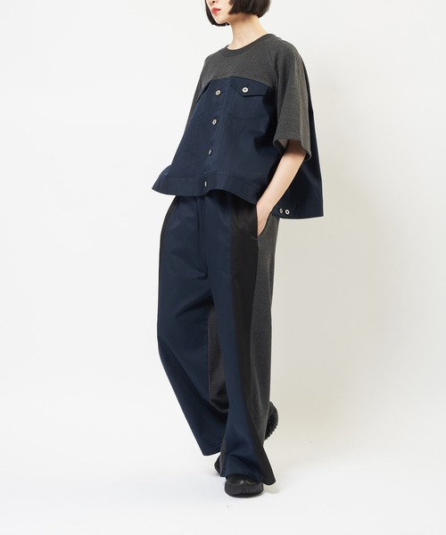 gomme（ゴム）の「ドッキングＴ（Tシャツ/カットソー・レディース・ブラック/チャコールグレー・MEDIUM）」の4枚目の写真