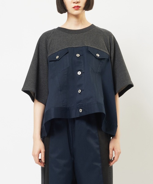 gomme（ゴム）の「ドッキングＴ（Tシャツ/カットソー・レディース・ブラック/チャコールグレー・MEDIUM）」の10枚目の写真