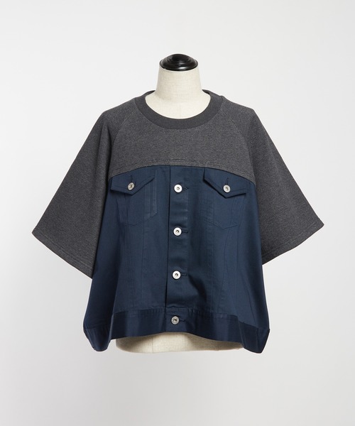 gomme（ゴム）の「ドッキングＴ（Tシャツ/カットソー・レディース・ブラック/チャコールグレー・MEDIUM）」の13枚目の写真