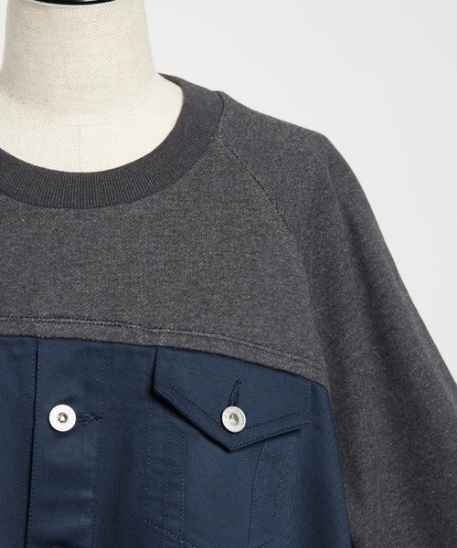 gomme（ゴム）の「ドッキングＴ（Tシャツ/カットソー・レディース・ブラック/チャコールグレー・MEDIUM）」の16枚目の写真