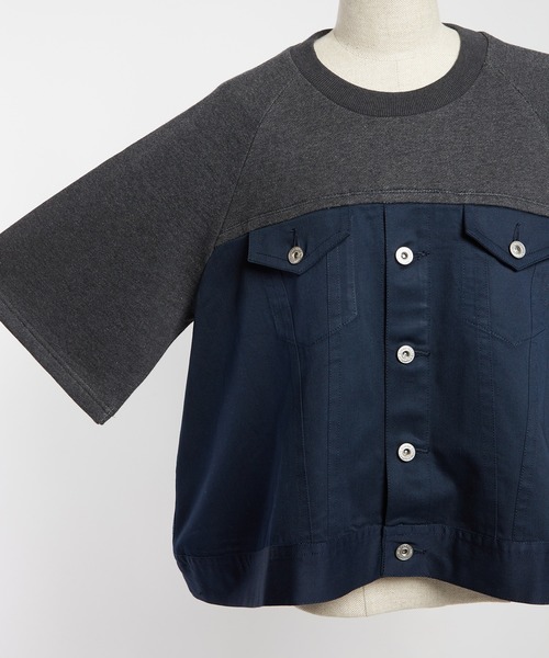 gomme（ゴム）の「ドッキングＴ（Tシャツ/カットソー・レディース・ブラック/チャコールグレー・MEDIUM）」の20枚目の写真