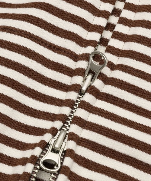 AMESWORLDWIDE（アメスワールドワイド）の「【UNISEX】AMES WORLDWIDE ／ボーダーフーディー ZIP（パーカー・レディース・ブラウン/ネイビー・MEDIUM/SMALL）」の8枚目の写真