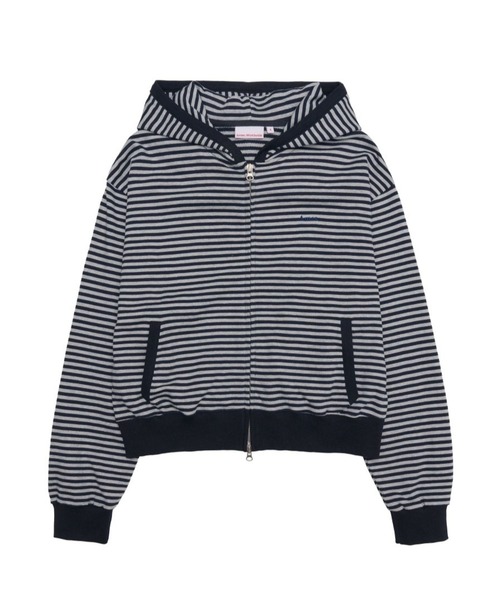 AMESWORLDWIDE（アメスワールドワイド）の「【UNISEX】AMES WORLDWIDE ／ボーダーフーディー ZIP（パーカー・レディース・ブラウン/ネイビー・MEDIUM/SMALL）」の11枚目の写真