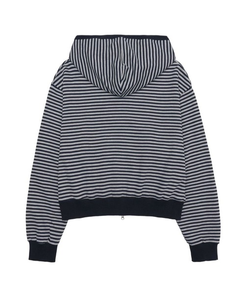 AMESWORLDWIDE（アメスワールドワイド）の「【UNISEX】AMES WORLDWIDE ／ボーダーフーディー ZIP（パーカー・レディース・ブラウン/ネイビー・MEDIUM/SMALL）」の12枚目の写真