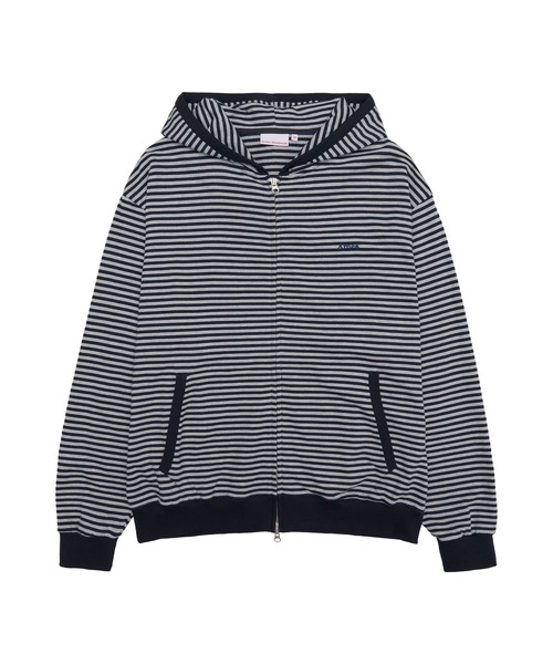 AMESWORLDWIDE（アメスワールドワイド）の「【UNISEX】AMES WORLDWIDE ／ボーダーフーディー ZIP（パーカー・レディース・ブラウン/ネイビー・MEDIUM/SMALL）」の13枚目の写真